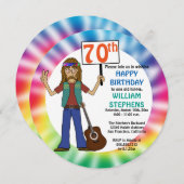 オールドヒッパイヒッピー絞り染め70thバースデーパーティー 招待状 (正面/裏面)