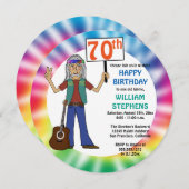 オールドヒッパイヒッピー絞り染め70thバースデーパーティー 招待状 (正面/裏面)