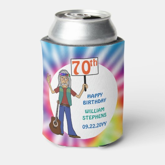 オールドヒッパイヒッピー絞り染め70thバースデーパーティー 缶クーラー (缶裏面)