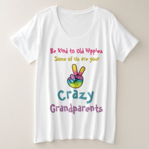 オールドヒッピー熱狂する祖父母おもしろい引用文 プラスサイズTシャツ