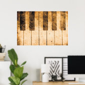 オールドピアノ鍵音楽アートポスター ポスター (ホームオフィス)