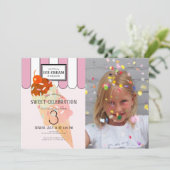 オールドピファッションドックスクリームパーラー写真誕生日 招待状 (スタンド正面)