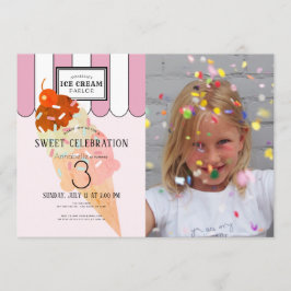 オールドピファッションドックスクリームパーラー写真誕生日 招待状