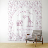 オールドピンクガールベイビーシャワーバナーサファリトワール タペストリー (インサイチュ)