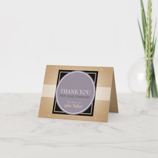 オールドピンク サークル スクエア タグ 哀悼 お礼 サンキューカード (正面)