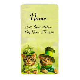 オールドファッおもしろいションST PATRICK'S DAY CATS ラベル