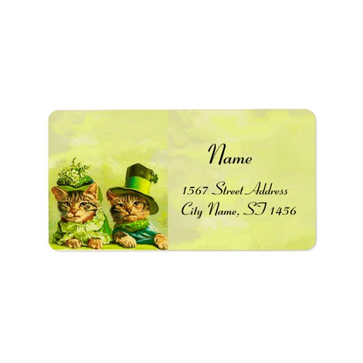 オールドファッおもしろいションST PATRICK'S DAY CATS ラベル (正面)