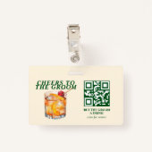 オールドファッションカクテル バチェラーパーティー バッジ (裏面クリップ)