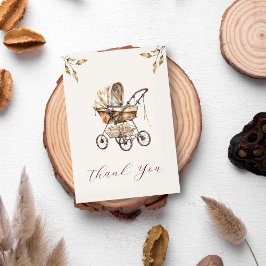 オールドファッションキャリッジ離れフローラズヌートラベージュ サンキューカード