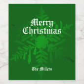オールドファッションクリスマススノーフレークボトルラベル ワインラベル (シングルラベル)