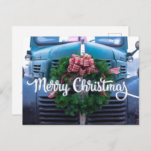 オールドファッションクリスマストラックリース シーズンポストカード (正面/裏面)