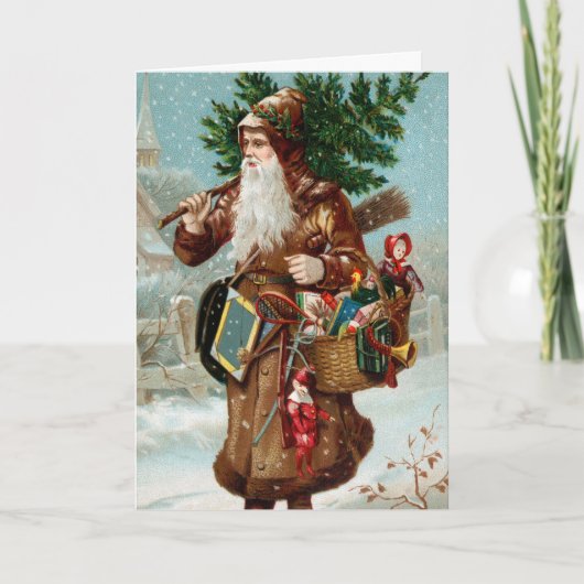 オールドファッションサンタクリスマスカード シーズンカード (正面)