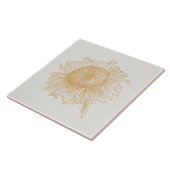 オールドファッションドひまわりヴィンテージフラワーアート タイル (側面)