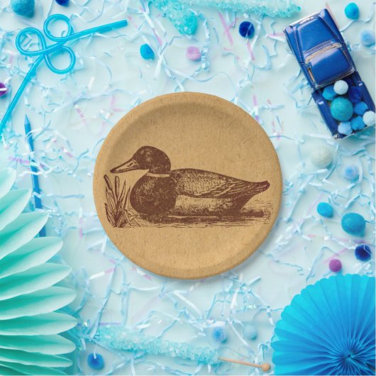 オールドファッションドアンティークダックアート ペーパープレート (パーティー)