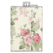 オールドファッションドエレガントピンクと赤のバラ フラスク (裏面)