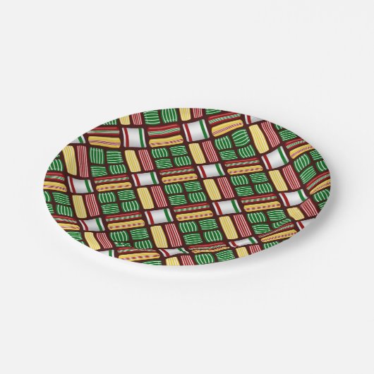 オールドファッションドクリスマスキャンディ紙プレート ペーパープレート (アングル)