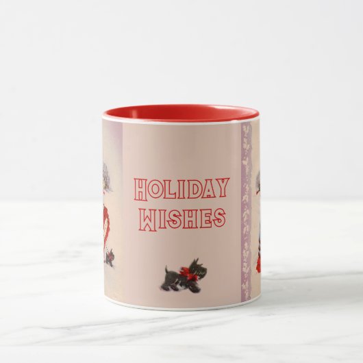 オールドファッションドクリスマスショッピングコーヒーマグ マグカップ (中央)