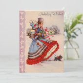 オールドファッションドクリスマスショッピング招待状 招待状 (スタンド正面)