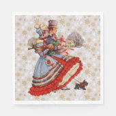 オールドファッションドクリスマスショッピング紙プレート スタンダードランチョンナプキン (正面)