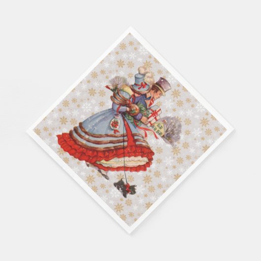 オールドファッションドクリスマスショッピング紙プレート スタンダードランチョンナプキン (角)