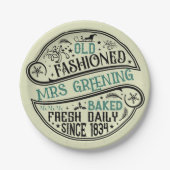 オールドファッションドクリスマスベーカリーサンタクッキー ペーパープレート (正面)