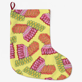 オールドファッションドクリスマスリボンキャンディスウィートホリデー ラージクリスマスストッキング