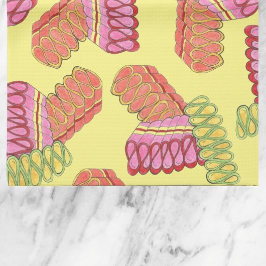 オールドファッションドクリスマスリボンキャンディホリデースウィート キッチンタオル