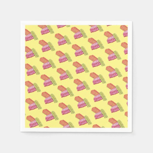 オールドファッションドクリスマスリボンキャンディホリデースウィート スタンダードカクテルナプキン (正面)