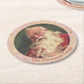 オールドファッションドサンタクロース – パーソナライズされた ラウンドペーパーコースター (アングル)