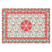 オールドファッションドスカンジナビアレトロスノーフレーク テーブルクロス (正面(横))