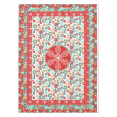 オールドファッションドスカンジナビアレトロスノーフレーク テーブルクロス (正面)