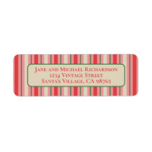 オールドファッションドスストライプクリスマヴィンテージピンク&レッド