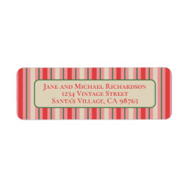 オールドファッションドスストライプクリスマヴィンテージピンク&レッド ラベル