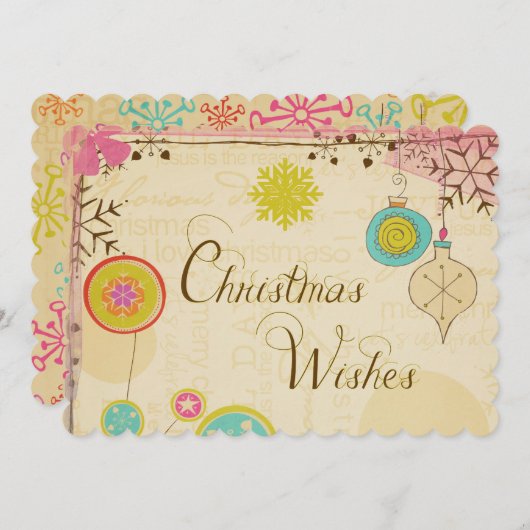 オールドファッションドタイポグラフィホリデイ シーズンカード (正面/裏面)