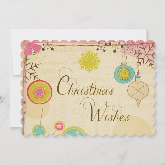 オールドファッションドタイポグラフィホリデイ シーズンカード (正面)