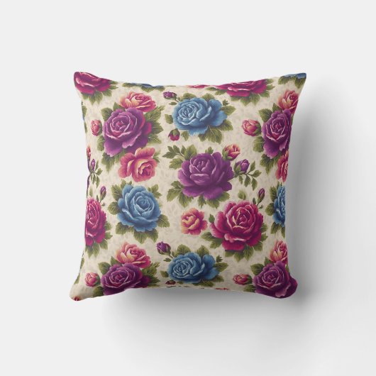 オールドファッションドチャーム植物性バラアクセント クッション (裏面)