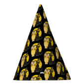 オールドファッションドハロウィーン、黒猫とフクロウ パーティーハット (右)