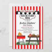 オールドファッションドバックヤードBBQバースデーパーティー 招待状 (正面)
