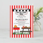 オールドファッションドバックヤードBBQ卒業パーティー 招待状 (スタンド正面)