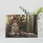 オールドファッションドファミリーワンフォトシンプルクリスマス シーズンカード (スタンド正面)
