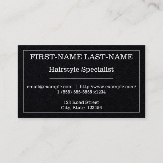オールドファッションドヘアスタイルスペシャリスト名刺 名刺 (正面)