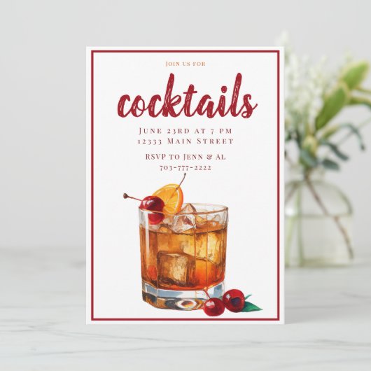 オールドファッションドリンクカクテルパーティー 招待状 (スタンド正面)