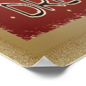 オールドファッションドリーム雪だるま | クリスマスレッド ポスター (角)