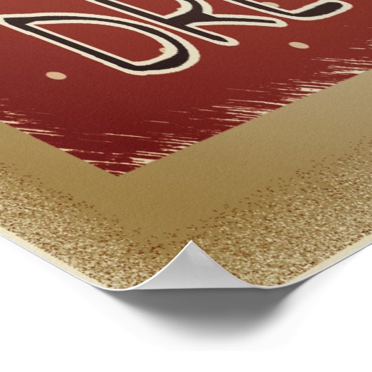 オールドファッションドリーム雪だるま | クリスマスレッド ポスター (角)