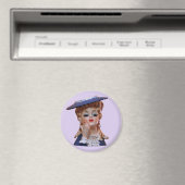 オールドファッションドレディーヘッド花瓶帽子の手まつ毛 マグネット (インサイチュ (食洗機))