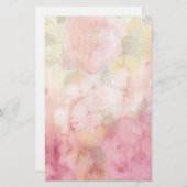 オールドファッションドヴィンテージウォーターカラーパステルフローラ 便箋 (正面/裏面)