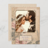 オールドファッションドヴィンテージスタイルオート写真テンプレート ポストカード (正面/裏面)