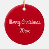 オールドファッションド懸命リボンキャンディクリスマスホリデー セラミックオーナメント (裏面)