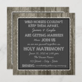 オールドファッションド素朴カントリー結婚カルボード 招待状 (正面/裏面)