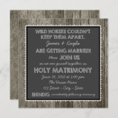 オールドファッションド素朴カントリー結婚カルボード 招待状 (正面/裏面)